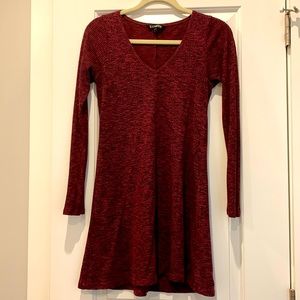Express maroon sweater dress, size S